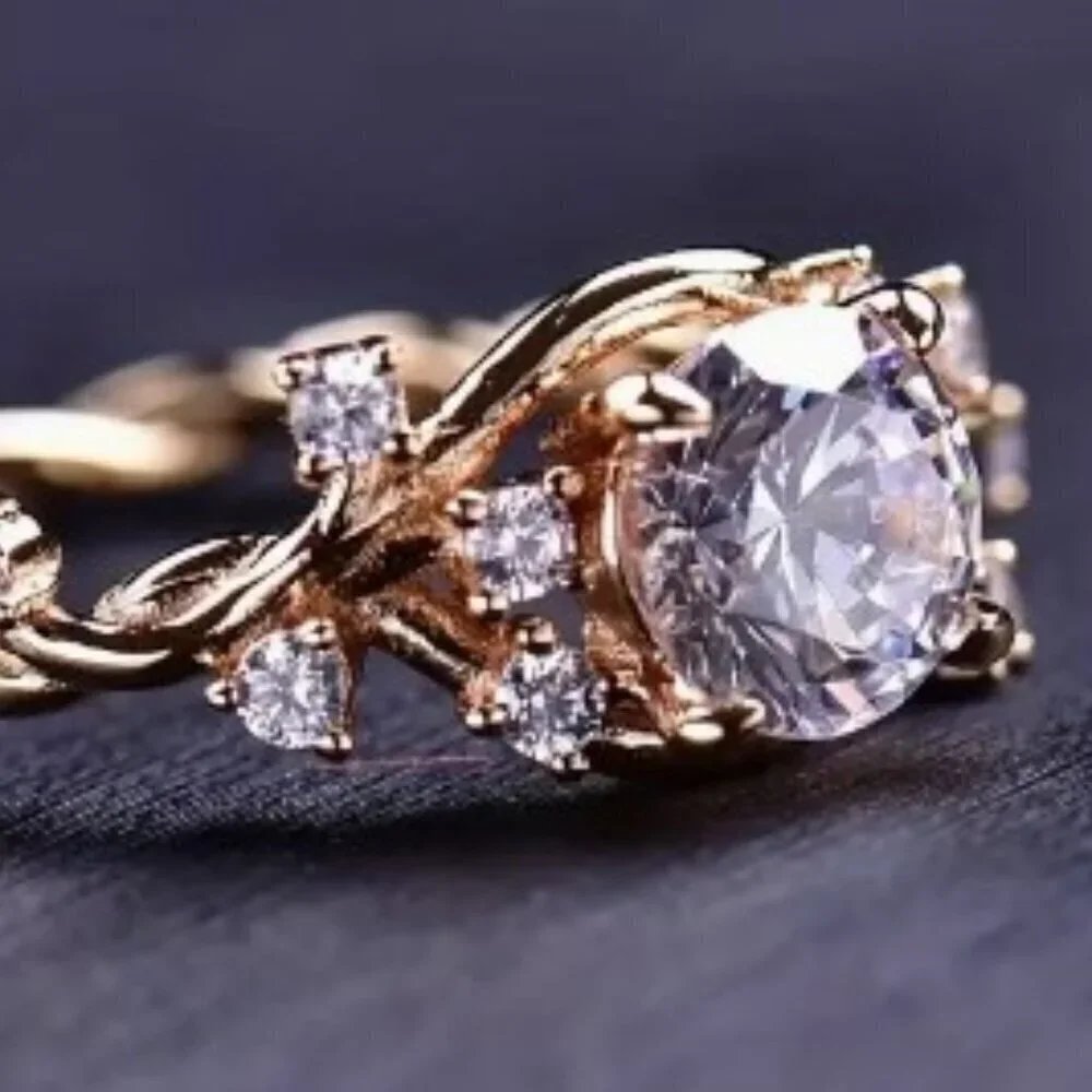 ETERNALS EARTH 1 Ct Moissanite Solitaire 925 Sterling Silver Ring Women Size 8 - Picture 2 of 9
